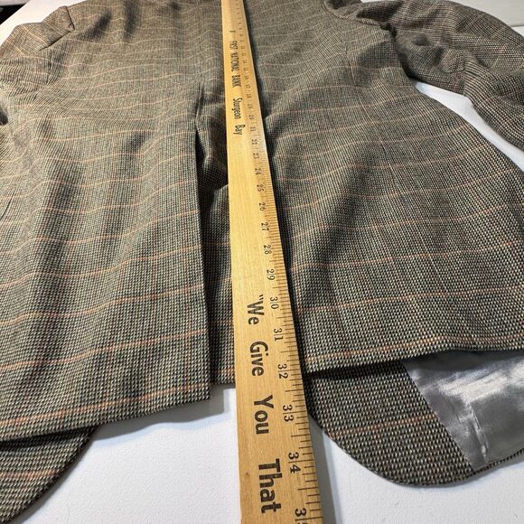 LANDS' END 46L 100% Lambswool Tiroler Loden Plaid Wool Sports Coat Blazer USA - Picture 12 of 15